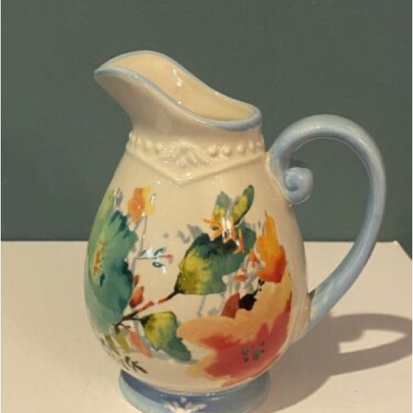 Rare 🌺 Pioneer Woman Willow Mini Pitcher 10.5 Oz Cream Milk Stoneware - Picture 3 of 5